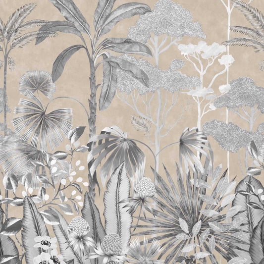 Floreana Wallpaper - Gilt/Black Earth/ Tranquility - Harlequin - HTEW112778 - Morris Wallpaper