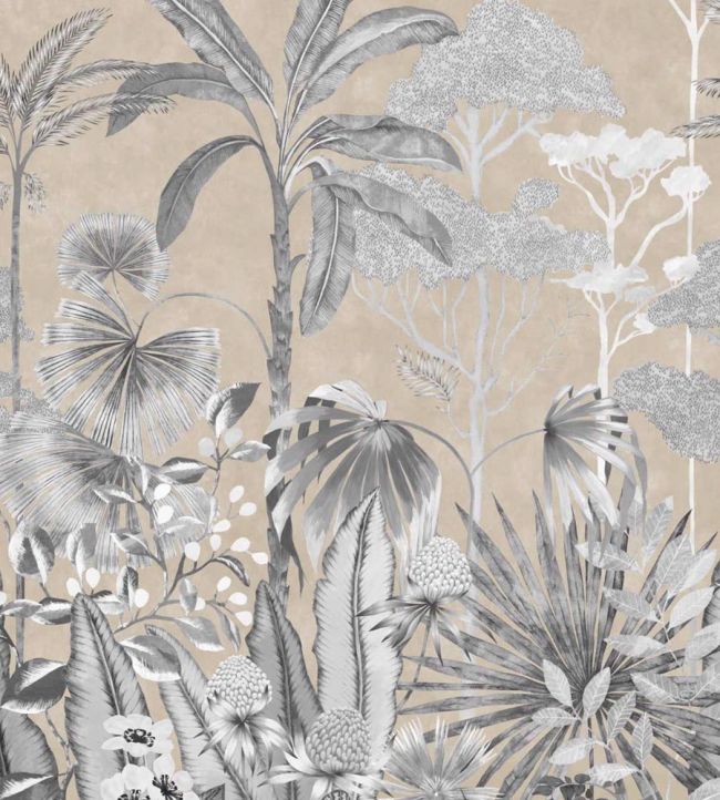 Floreana Wallpaper - Gilt/Black Earth/ Tranquility - HTEW112778 - Harlequin - Morris Wallpaper