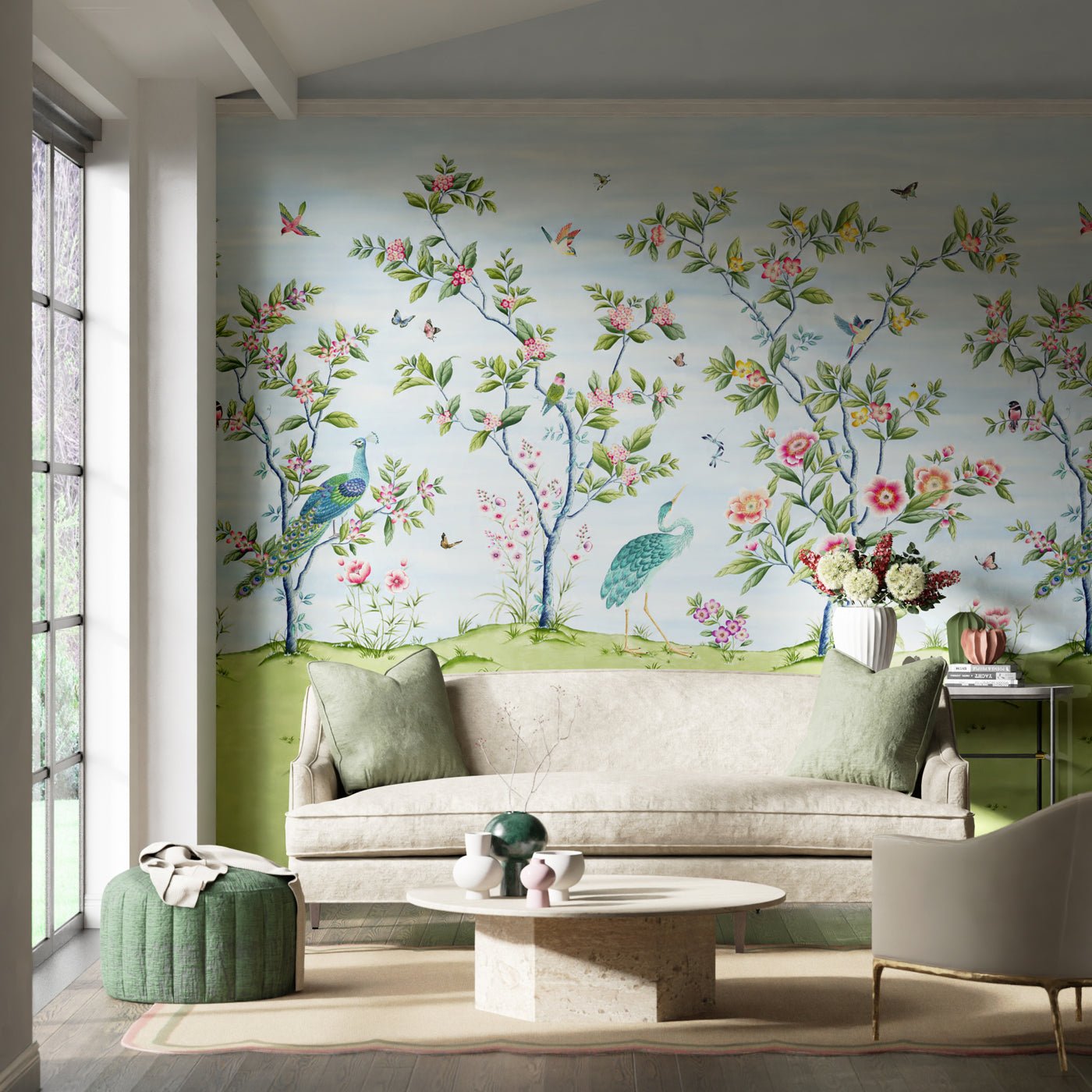 Florence Wallpaper - Sky/Meadow/Blossom - Harlequin - HDHW112889 - Morris Wallpaper