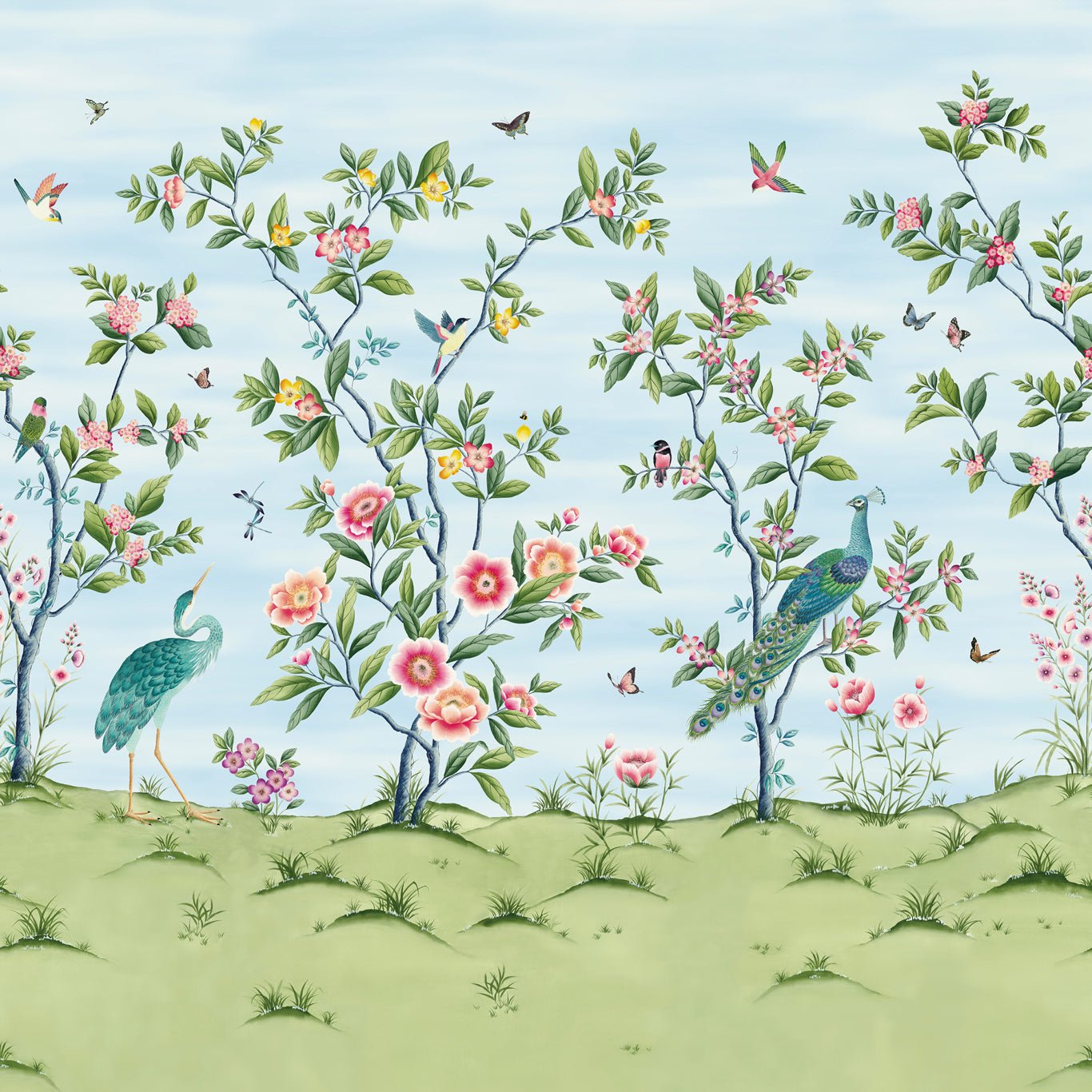 Florence Wallpaper - Sky/Meadow/Blossom - Harlequin - HDHW112889 - Morris Wallpaper