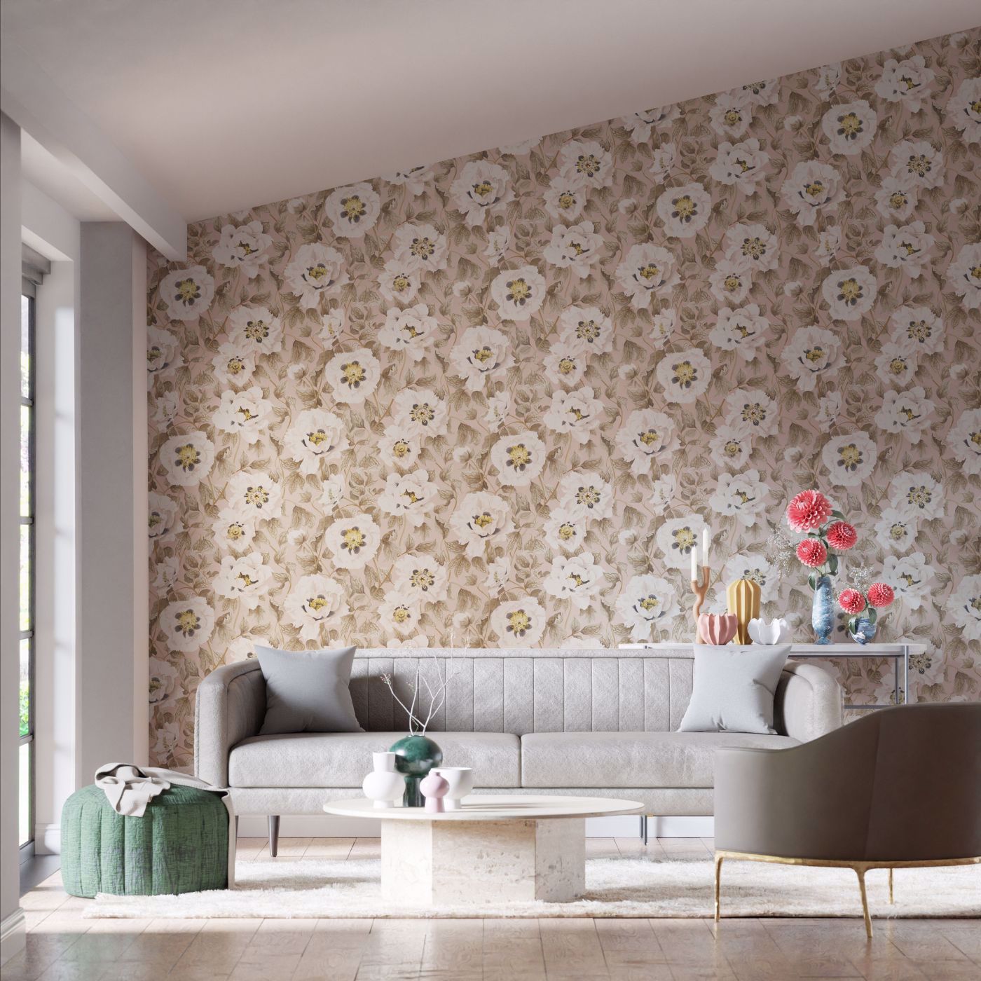 Florent Wallpaper - Positano/Maple/Graphite - Harlequin - HC4W113014 - Morris Wallpaper