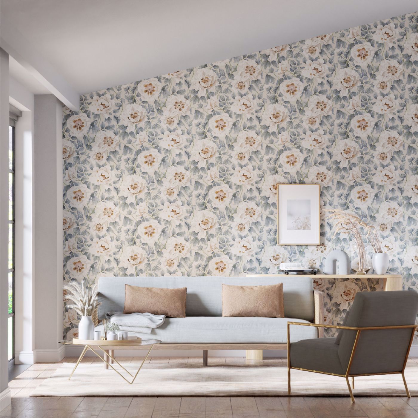 Florent Wallpaper - Sailcloth/Celestial/Clay - HC4W113016 - Harlequin - Premier Wallcovering