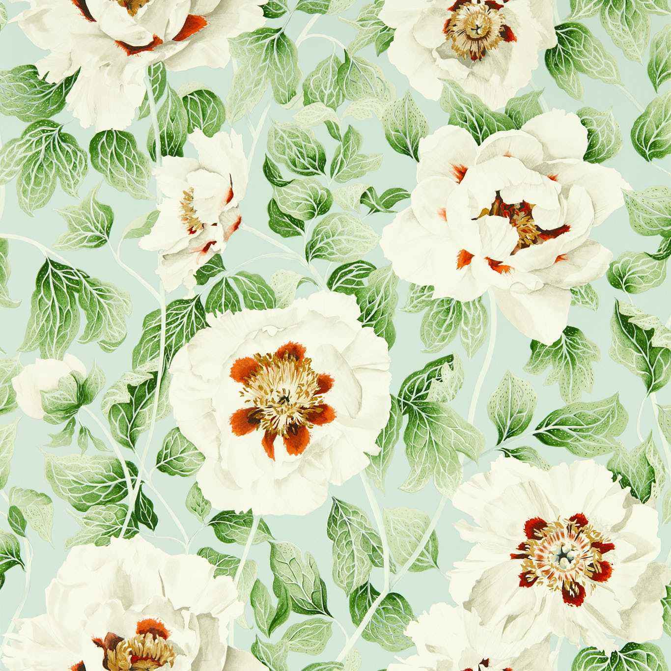 Florent Wallpaper - Seaglass/Clover/Rosehip - Harlequin - HC4W113015 - Morris Wallpaper