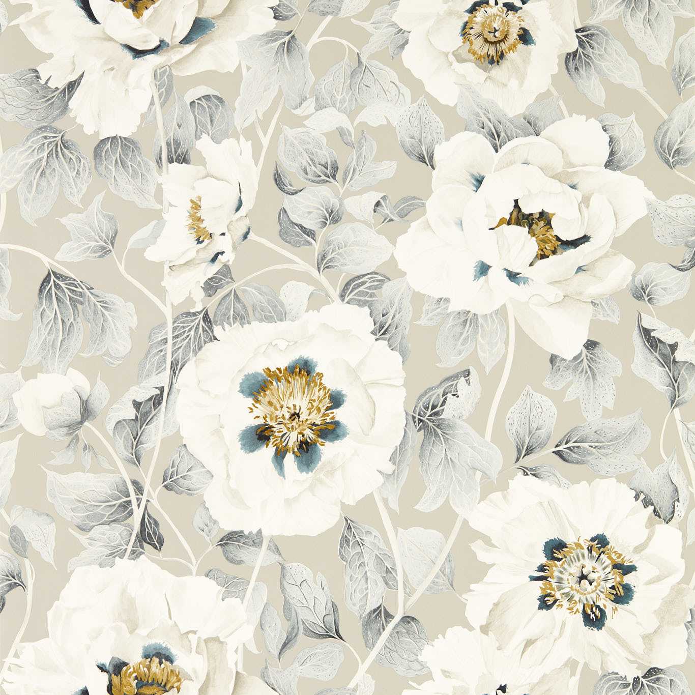 Florent Wallpaper - Stone/Tranquility/Slate - Harlequin - HC4W113017 - Morris Wallpaper