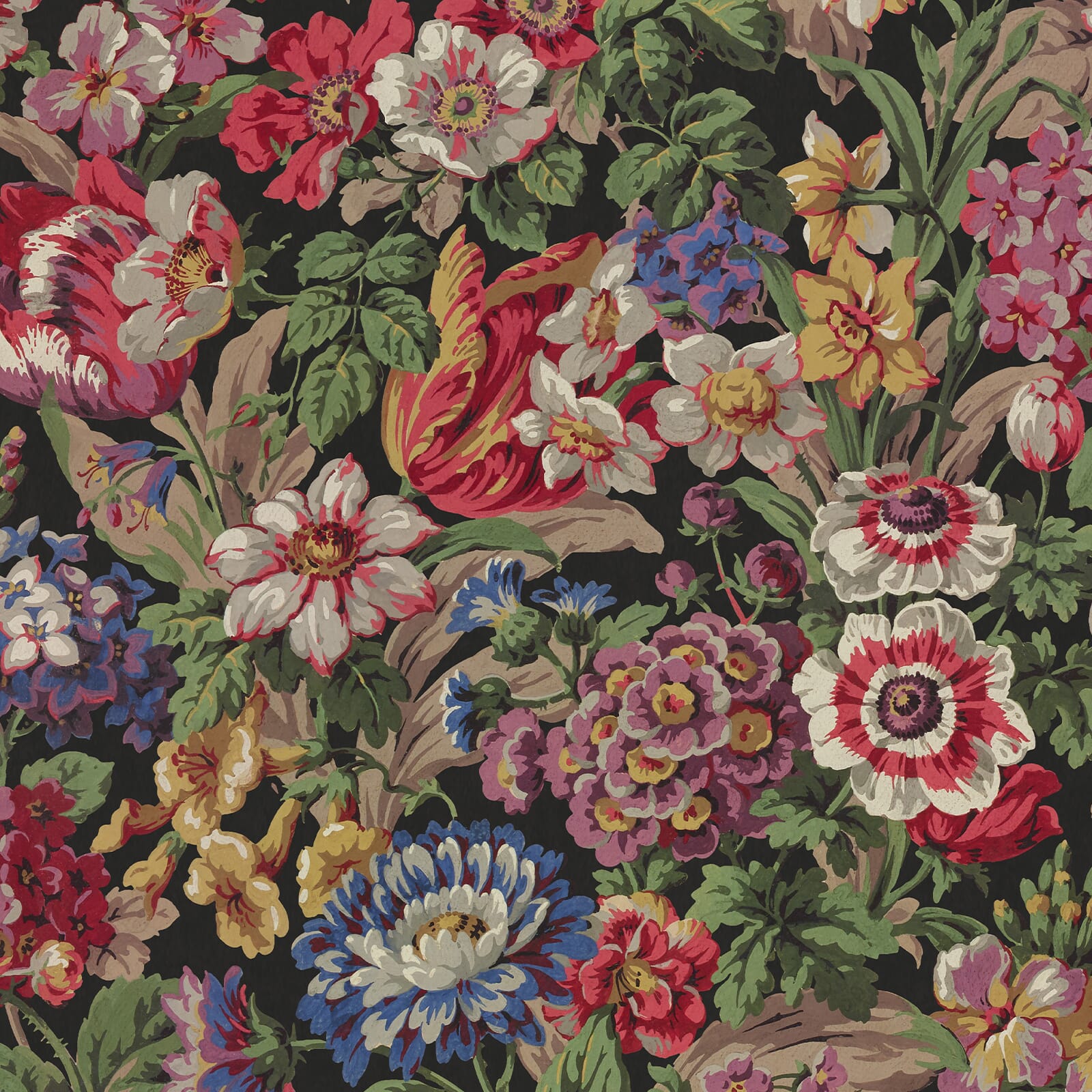 Florescence Wallpaper - Noir - House of Hackney - 1-WA-FLS-DI-NOI-XXX - Morris Wallpaper