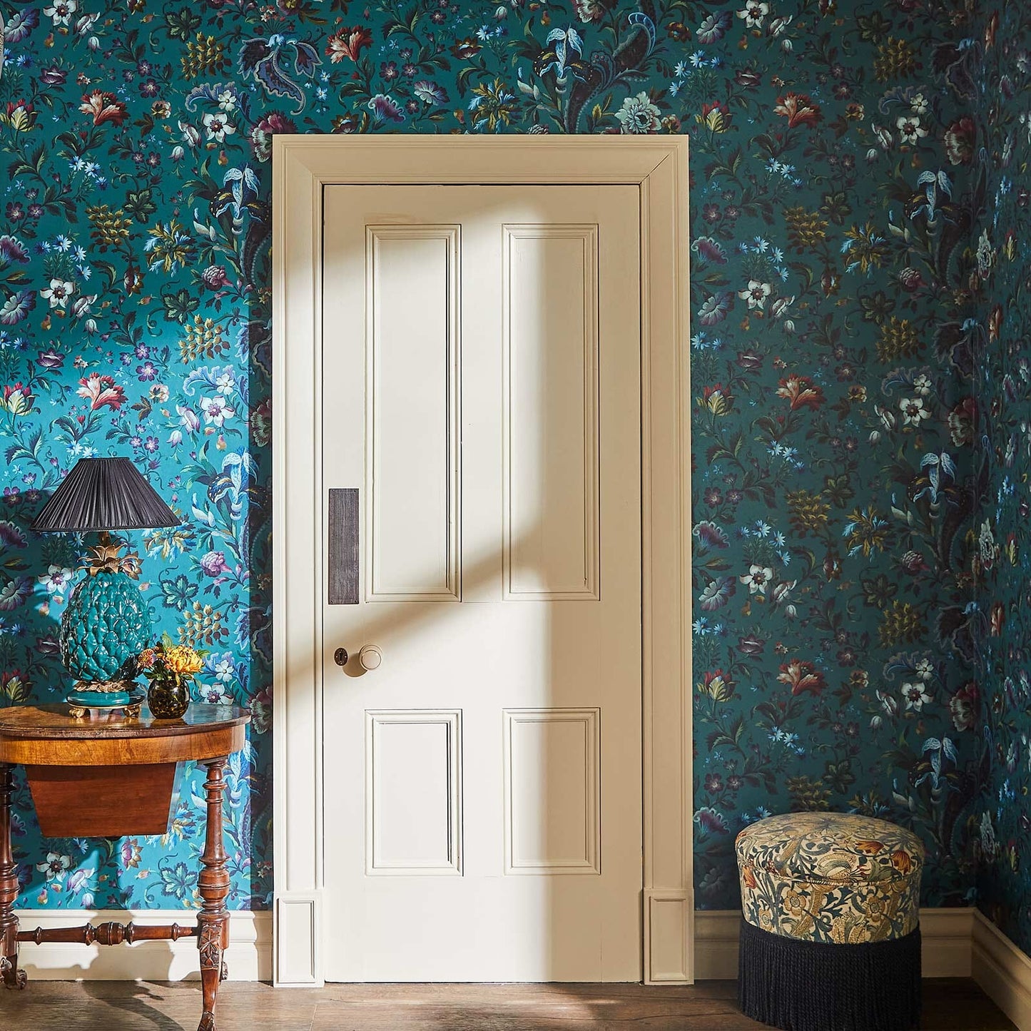 Florika Wallpaper - Petrol - House of Hackney - 1-WA-FLO-DI-PET-XXX - Morris Wallpaper