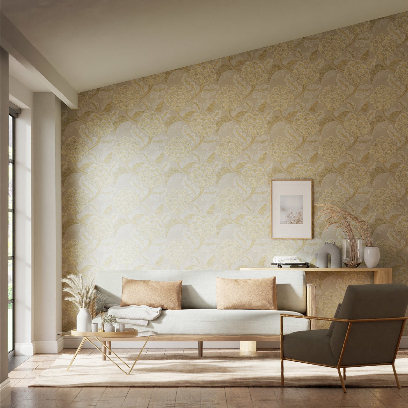 Flourish Wallpaper - First Light/Nectar - Harlequin - HQN3112935 - Morris Wallpaper