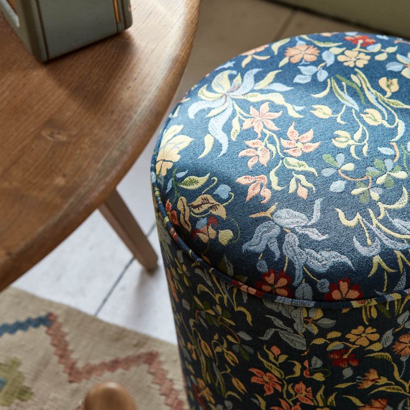 Flowers By May Fabric - Indigo - Morris & Co - 237313 - Premier Wallcovering