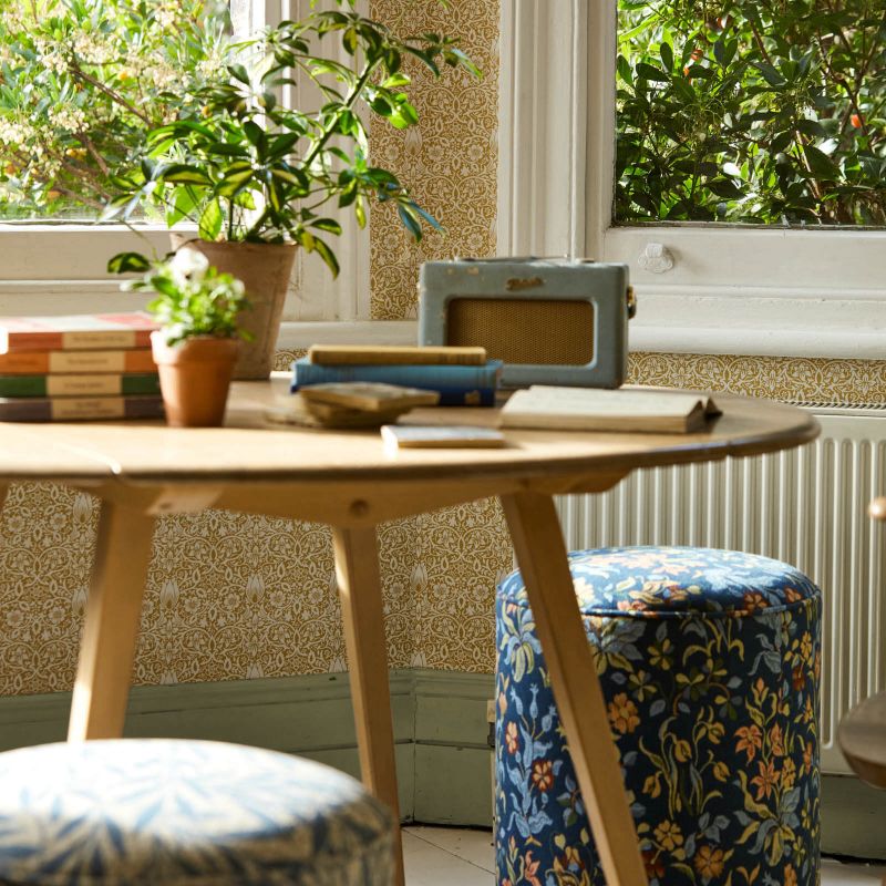 Flowers By May Fabric - Indigo - Morris & Co - 237313 - Premier Wallcovering