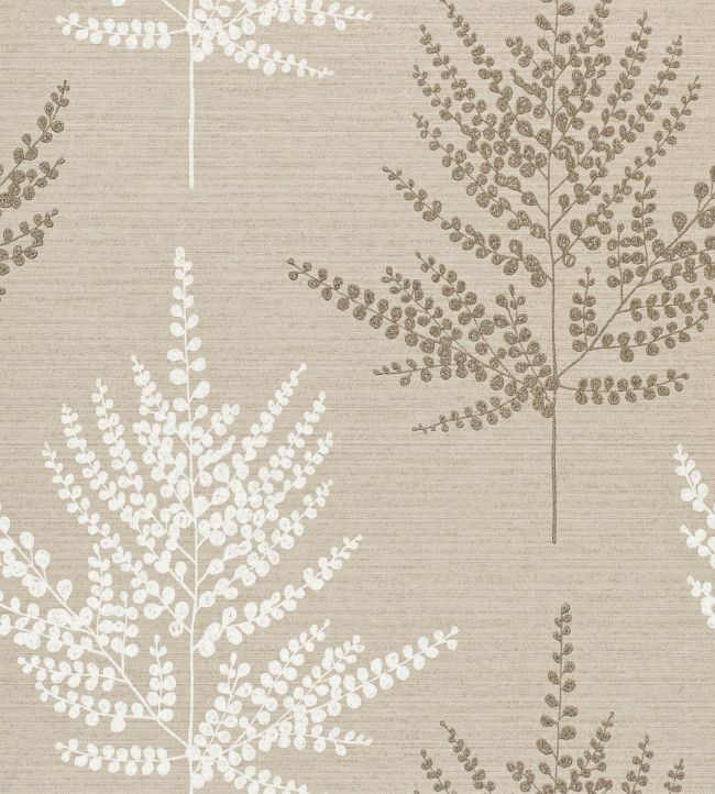 Folium Wallpaper - Stone/Gilver And Chalk - HPOW110590 - Harlequin - Morris Wallpaper