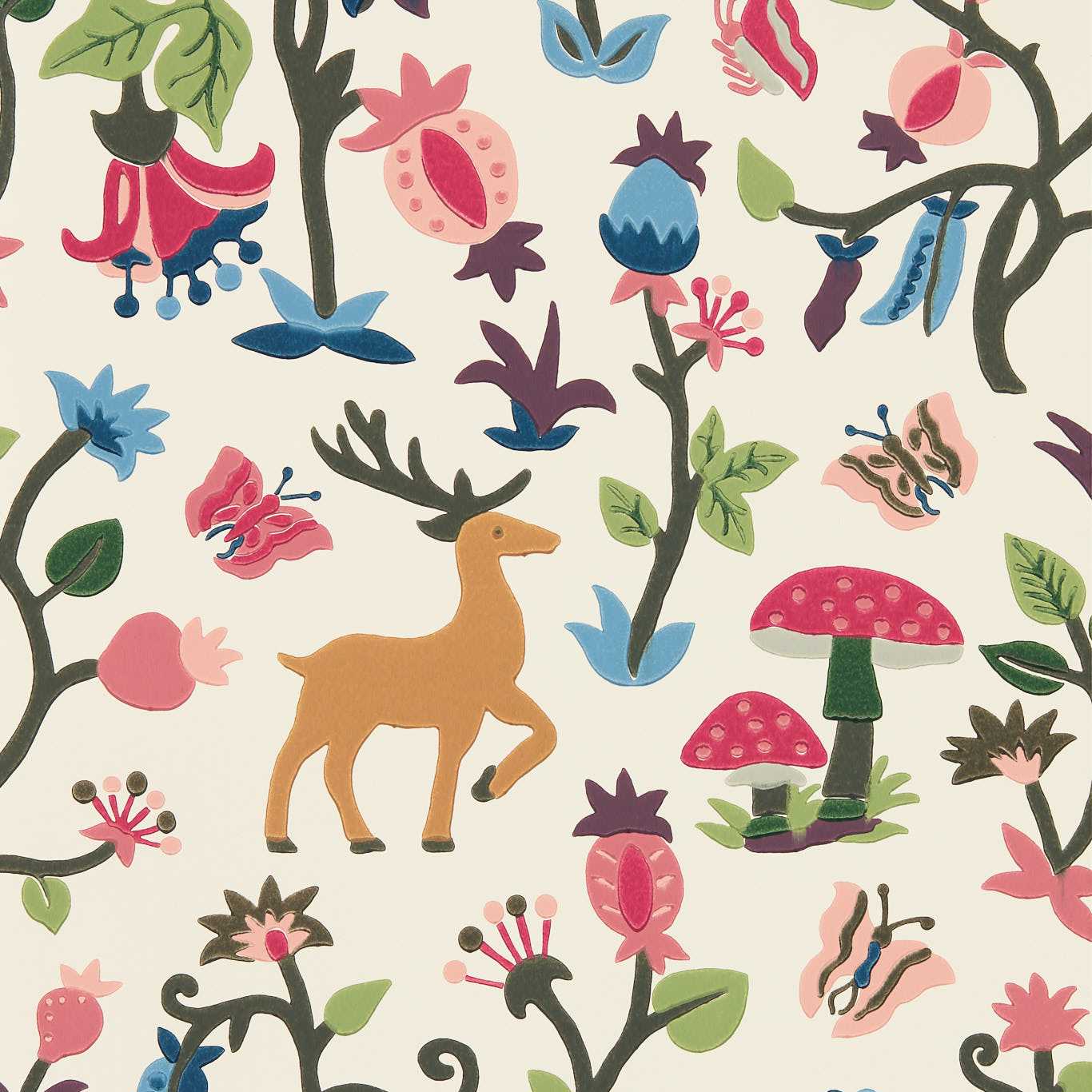 Forest Of Dean Wallpaper - Mulberry/Multi - DABW217218 - Sanderson - Morris Wallpaper
