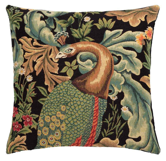 Forest Peacock Regular Cushion with Feather Filler - Hines - 980 - Morris Wallpaper