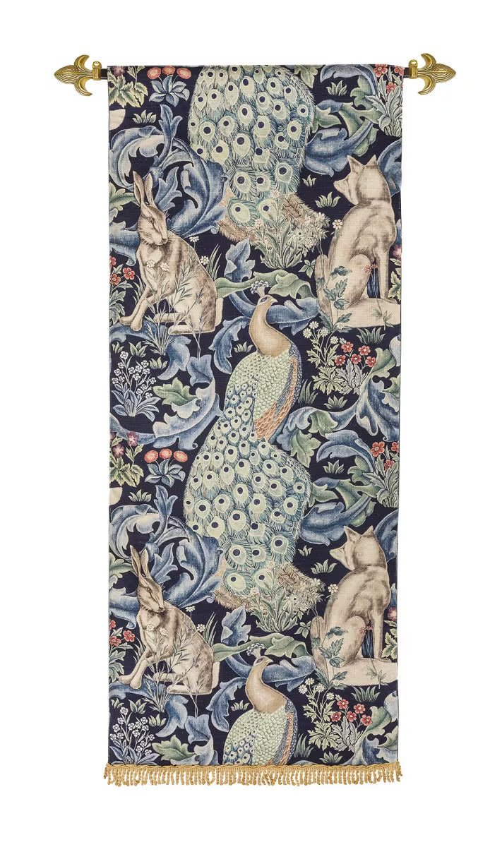 Forest Portiere Printed Tapestry - 178 x 68 cm - Requires Rod Size Size 2 - Hines of Oxford - SS1232 - Morris Wallpaper