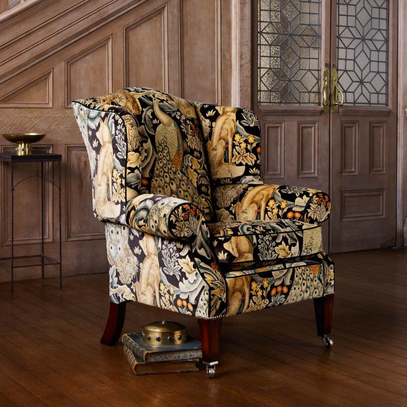 Forest Velvet Fabric - Charcoal - Morris & Co - 222535 - Premier Wallcovering