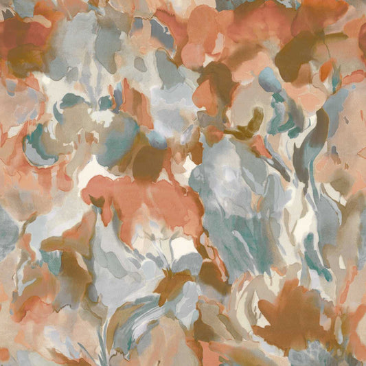 Foresta Wallpaper - Baked Terracotta/Cerulean - Harlequin - HC4W113001 - Morris Wallpaper