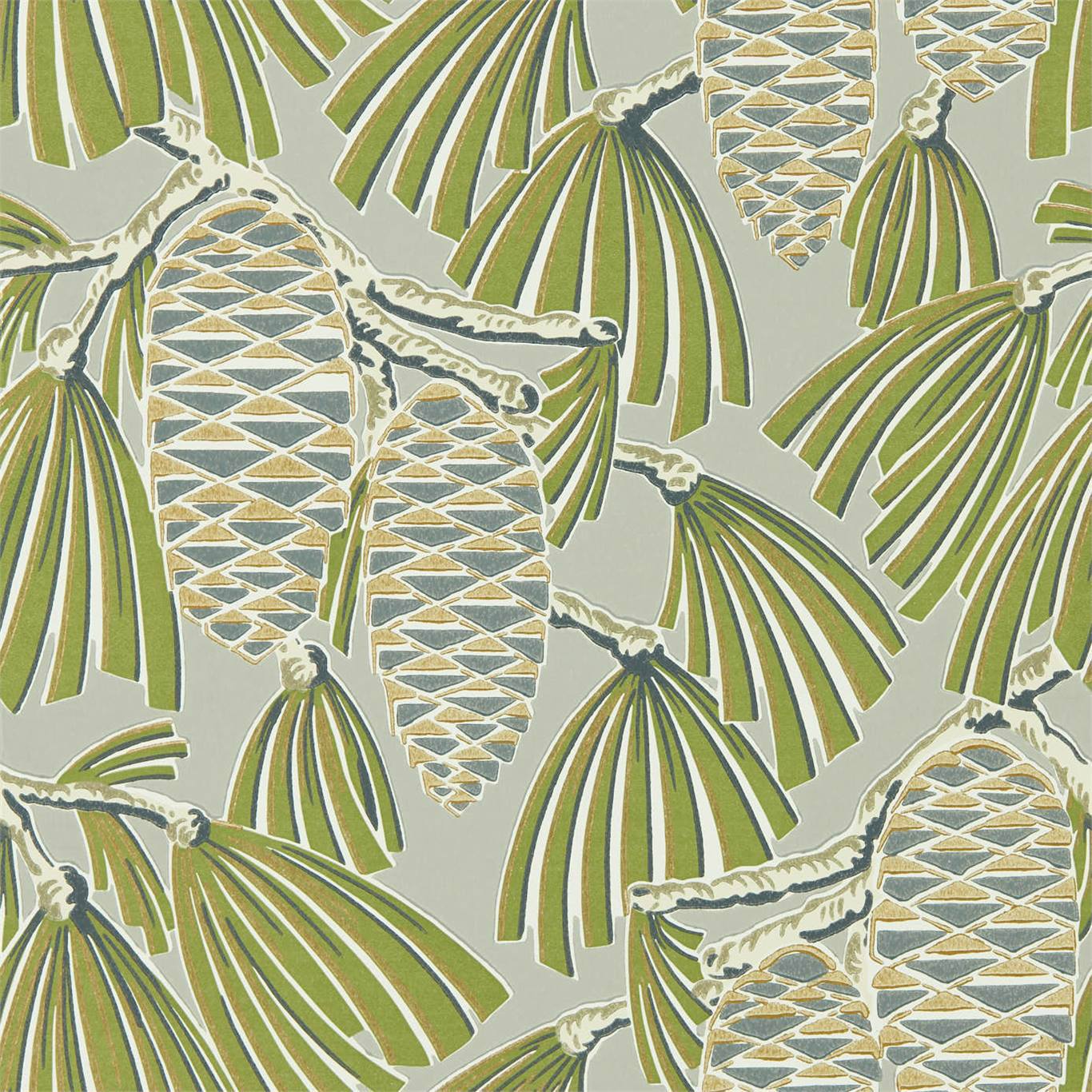 Foxley Wallpaper - Fern Stone - Harlequin - HSAW112126 - Morris Wallpaper