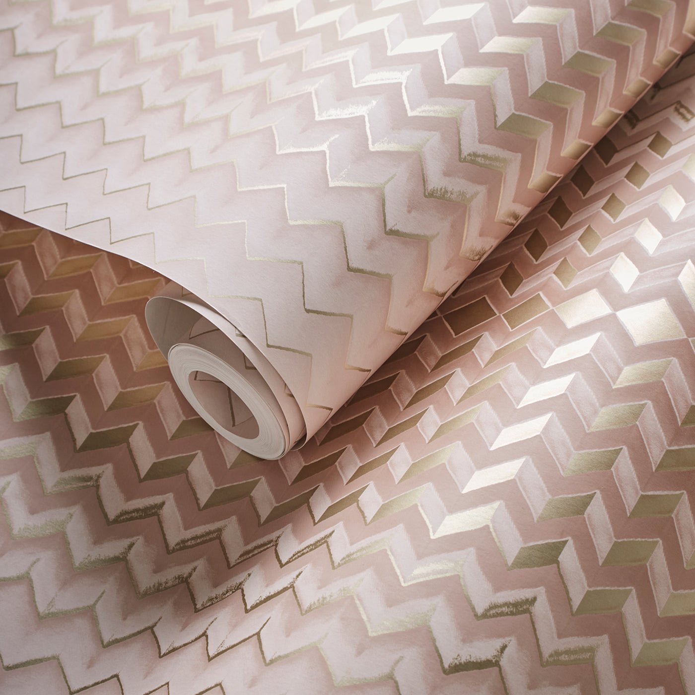 Fragment Wallpaper - Blush/Gold - Clarke & Clarke - W0150/01 - Morris Wallpaper