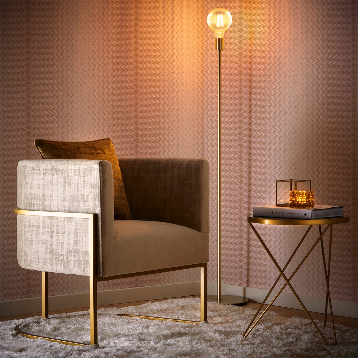 Fragment Wallpaper - Blush/Gold - Clarke & Clarke - W0150/01 - Morris Wallpaper