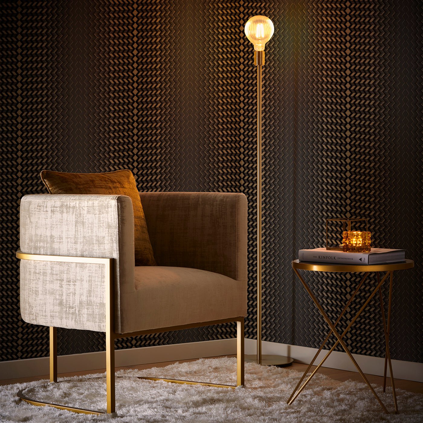 Fragment Wallpaper - Charcoal/Gold - Clarke & Clarke - W0150/02 - Morris Wallpaper