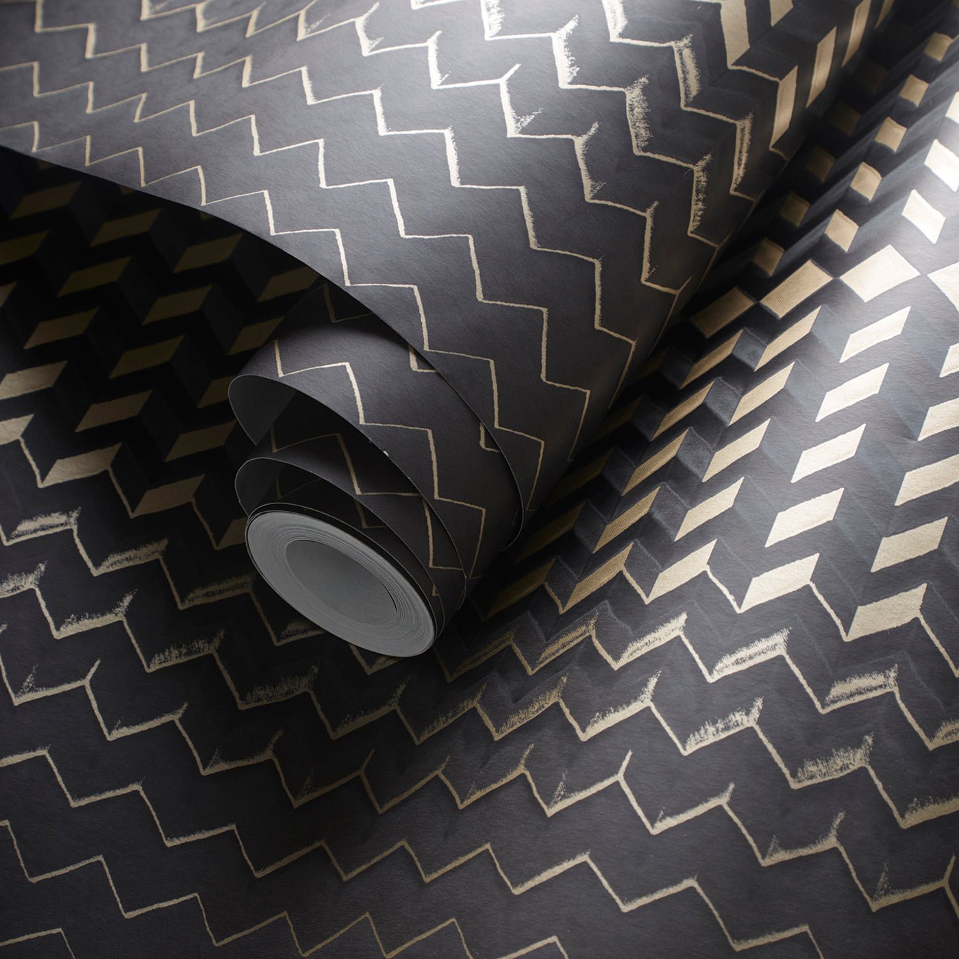 Fragment Wallpaper - Charcoal/Gold - Clarke & Clarke - W0150/02 - Morris Wallpaper