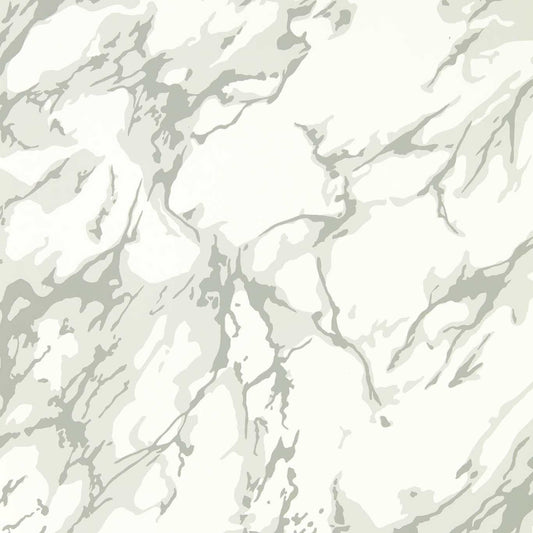 French Marble Wallpaper - Empire Grey / Perfect White - Zoffany - ZCOT313026 - Morris Wallpaper