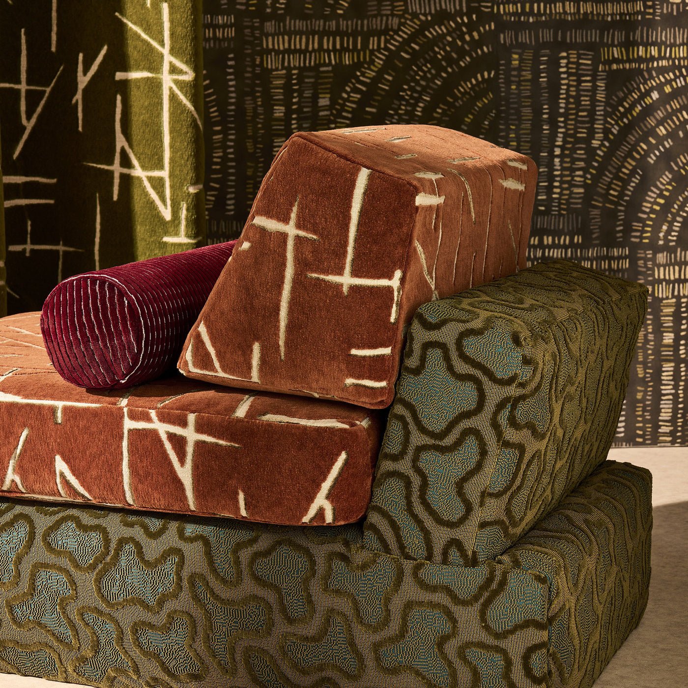 Frescoes Wallpaper - Charcoal / Chalk / Limestone - Harlequin - HDMW113291 - Morris Wallpaper