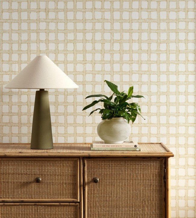 Fretwork Wallpaper - Honey - Scion - NSCW113263 - Morris Wallpaper