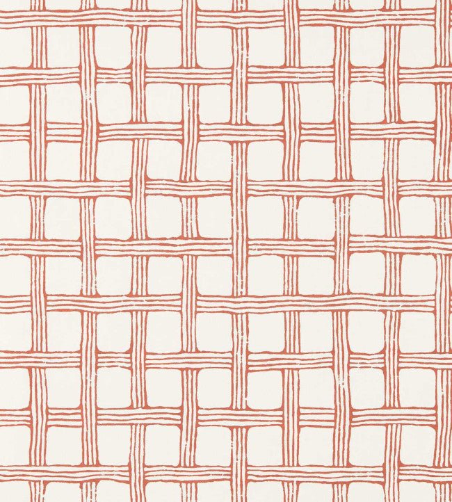 Fretwork Wallpaper - Ladybird Red - Scion - NSCW113261 - Morris Wallpaper