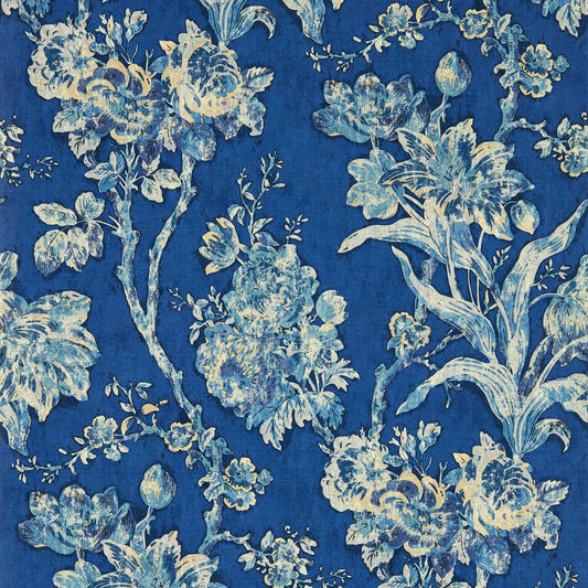 Fringed Tulip Toile Wallpaper - Smalt - DGDW217323