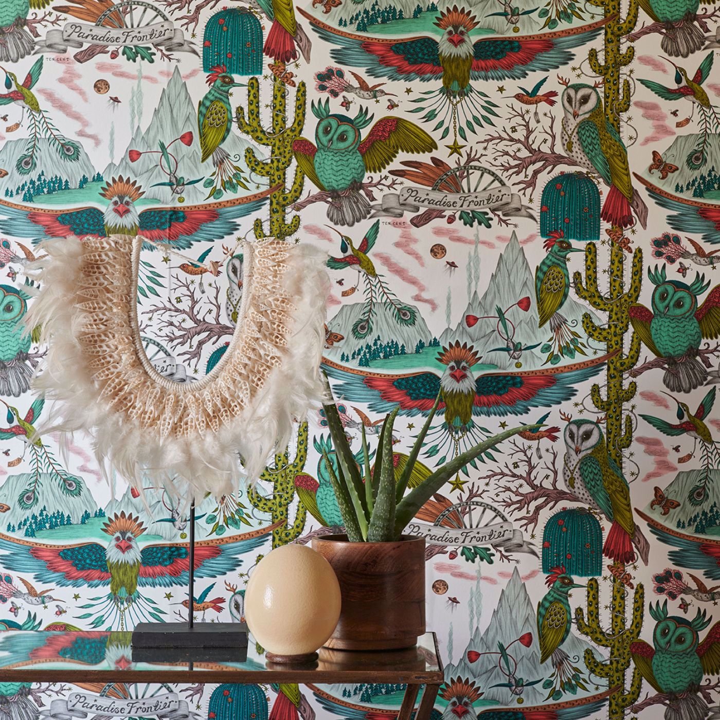 Frontier Wallpaper - Green - Clarke & Clarke - W0116/03 - Morris Wallpaper