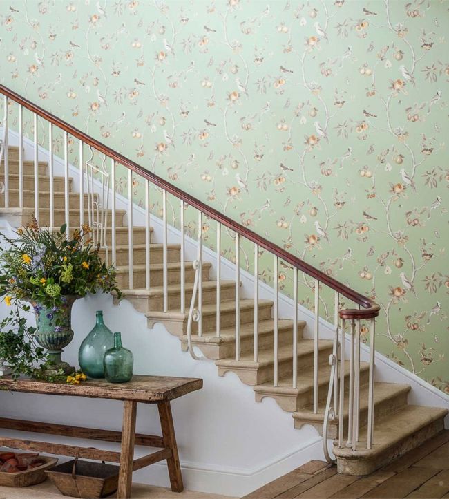 Fruit Aviary Wallpaper - Sage/Neutral - DART216311 - Sanderson - Morris Wallpaper