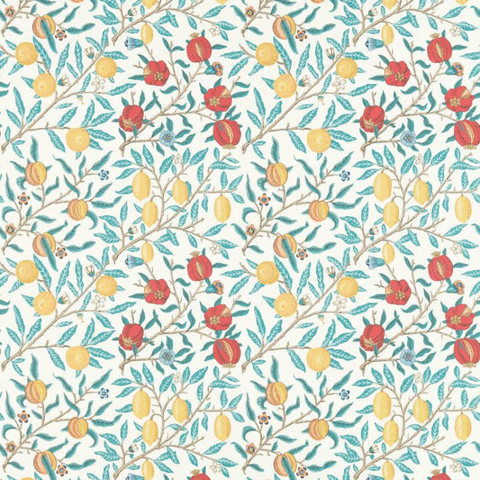 Fruit Fabric - Green Indigo/Madder - Morris & Co - 226906 - Premier Wallcovering