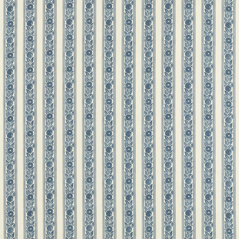 Fruit Stripe Outdoor Fabric - Indigo - Morris & Co - 227117 - Premier Wallcovering