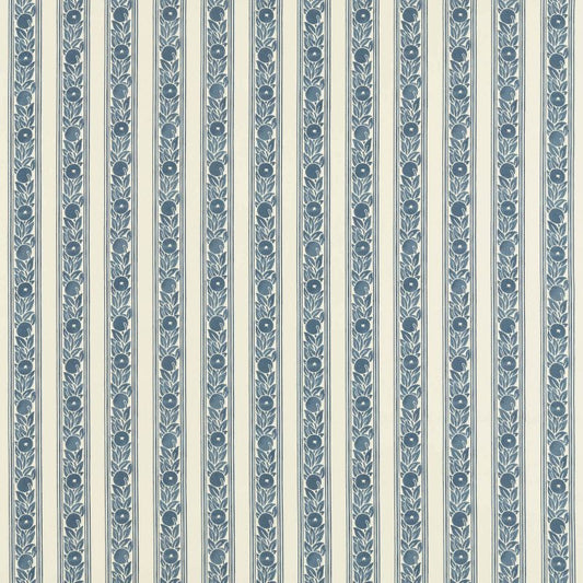 Fruit Stripe Outdoor Fabric - Indigo - Morris & Co - 227117 - Premier Wallcovering