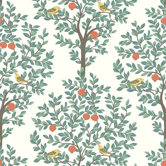 Fruit Tree Peel & Stick Wallpaper - White - NW48104