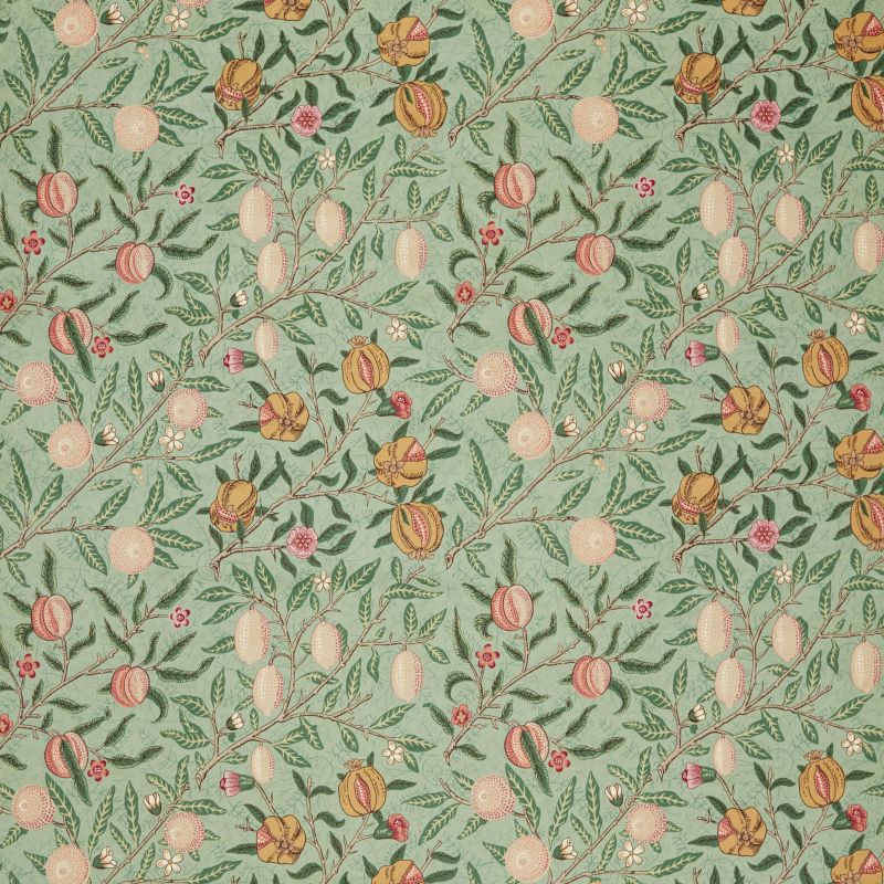 Fruit Velvet Fabric - Privet/Thyme - Morris & Co - 236927 - Premier Wallcovering