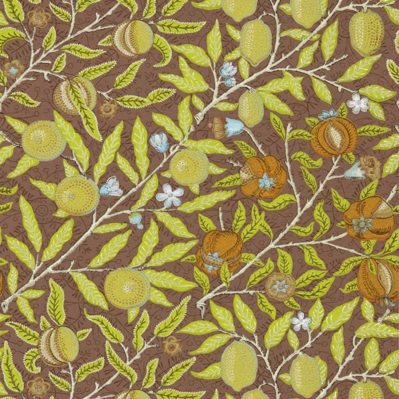 Fruit Wallpaper - Chocolate - Morris & Co - 217103 - Morris Wallpaper
