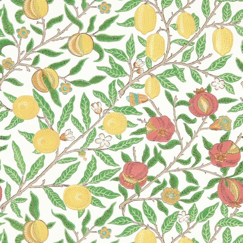 Fruit Wallpaper - Leaf Green/Madder - Morris & Co - 217086 - Morris Wallpaper