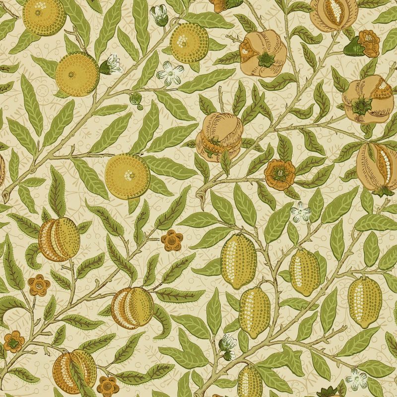 Fruit Wallpaper - Lime/Green/Tan - DGW1FU102 - Morris & Co
