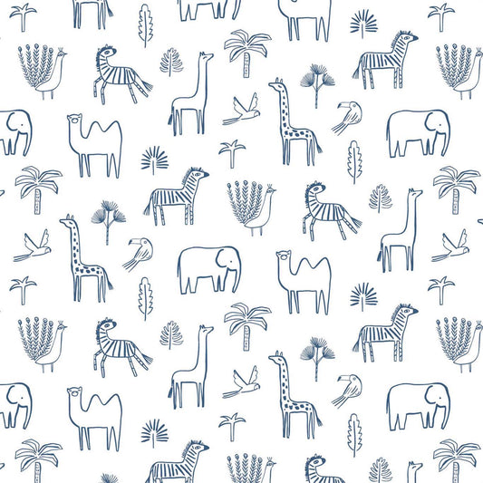Funky Jungle Wallpaper - Navy - Harlequin - HLTF112630 - Morris Wallpaper