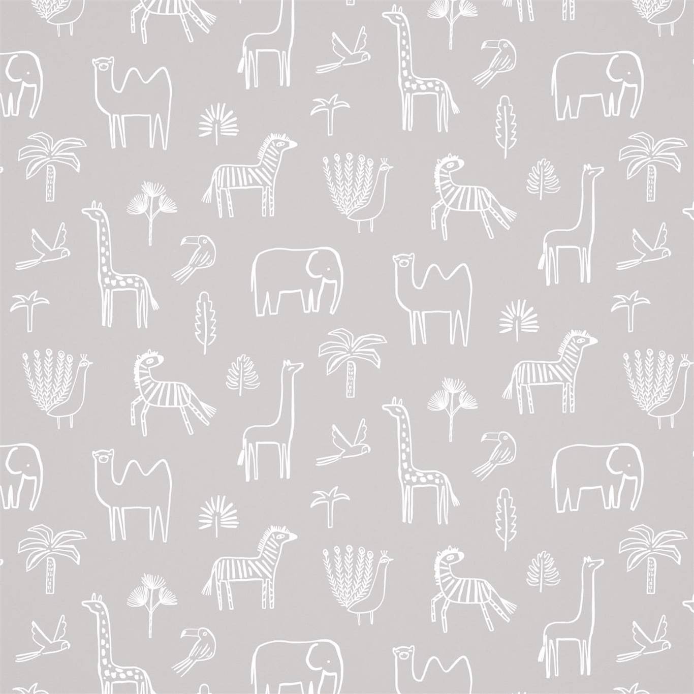 Funky Jungle Wallpaper - Stone - Harlequin - HLTF112629 - Morris Wallpaper