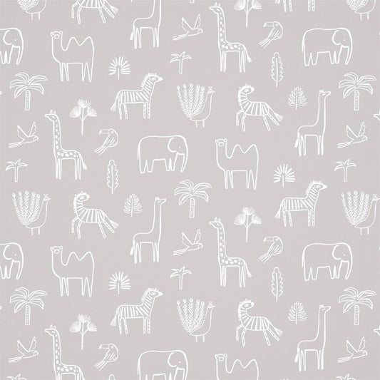 Funky Jungle Wallpaper - Stone - Harlequin - HLTF112629 - Morris Wallpaper