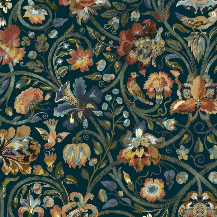 Gaia Wallpaper - Midnight - House of Hackney - 1-WA-GAI-DI-MID-XXX - Morris Wallpaper