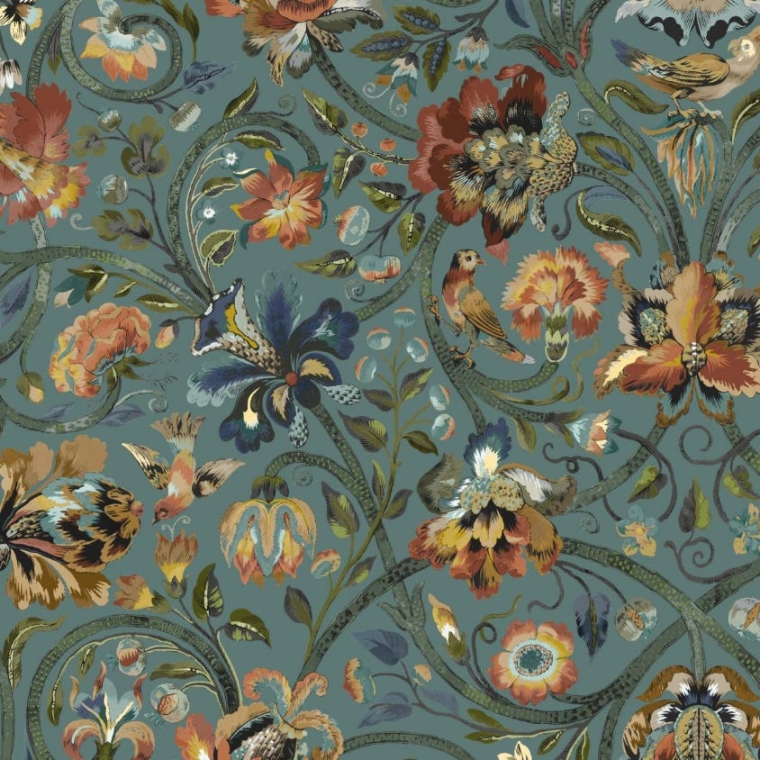 Gaia Wallpaper - Prussian-Blue - House of Hackney - 1-WA-GAI-DI-PRU-XXX - Morris Wallpaper