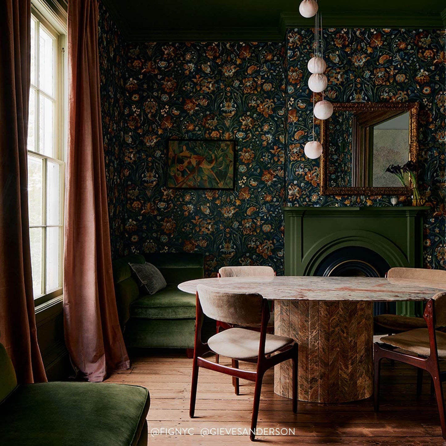 Gaia Wallpaper - Prussian-Blue - House of Hackney - 1-WA-GAI-DI-PRU-XXX - Morris Wallpaper