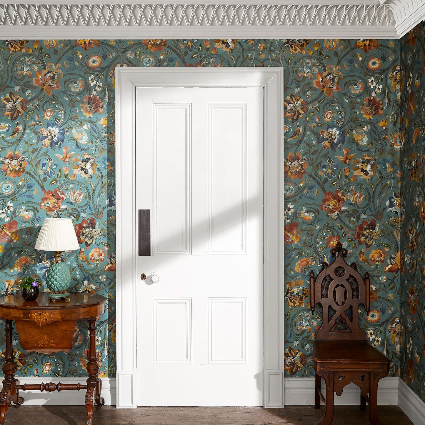Gaia Wallpaper - Prussian-Blue - House of Hackney - 1-WA-GAI-DI-PRU-XXX - Morris Wallpaper
