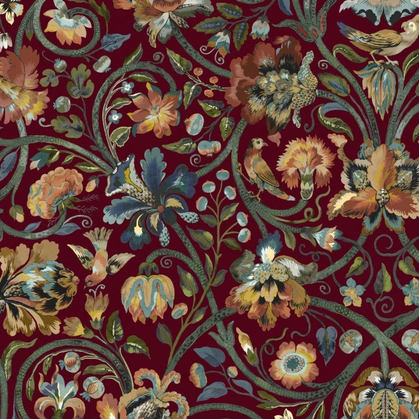 Gaia Wallpaper - Vermillion - House of Hackney - 1-WA-GAI-DI-VER-XXX - Morris Wallpaper