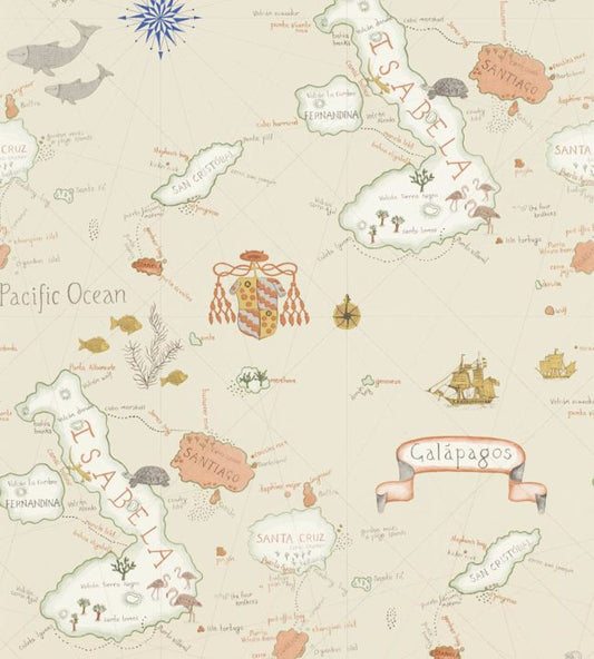 Galapagos Wallpaper - Parchment - DVOY213362 - Sanderson - Morris Wallpaper