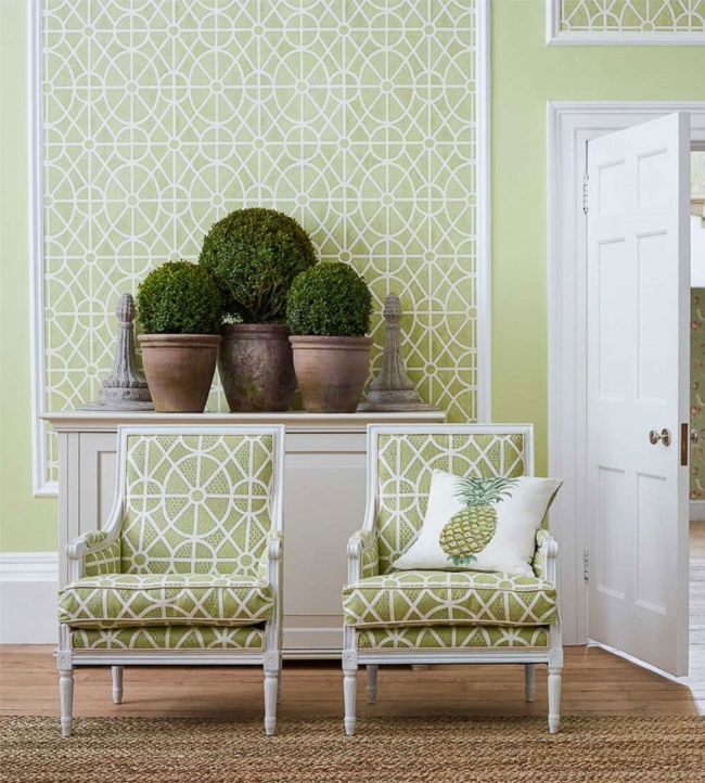 Garden Plan Wallpaper - Garden Green - DART216315 - Sanderson - Morris Wallpaper