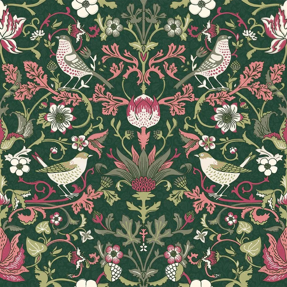 Garden Visitors Wallpaper - Guava on Castleton Green - LAN100083 - Lucie Annabel - Premier Wallcovering